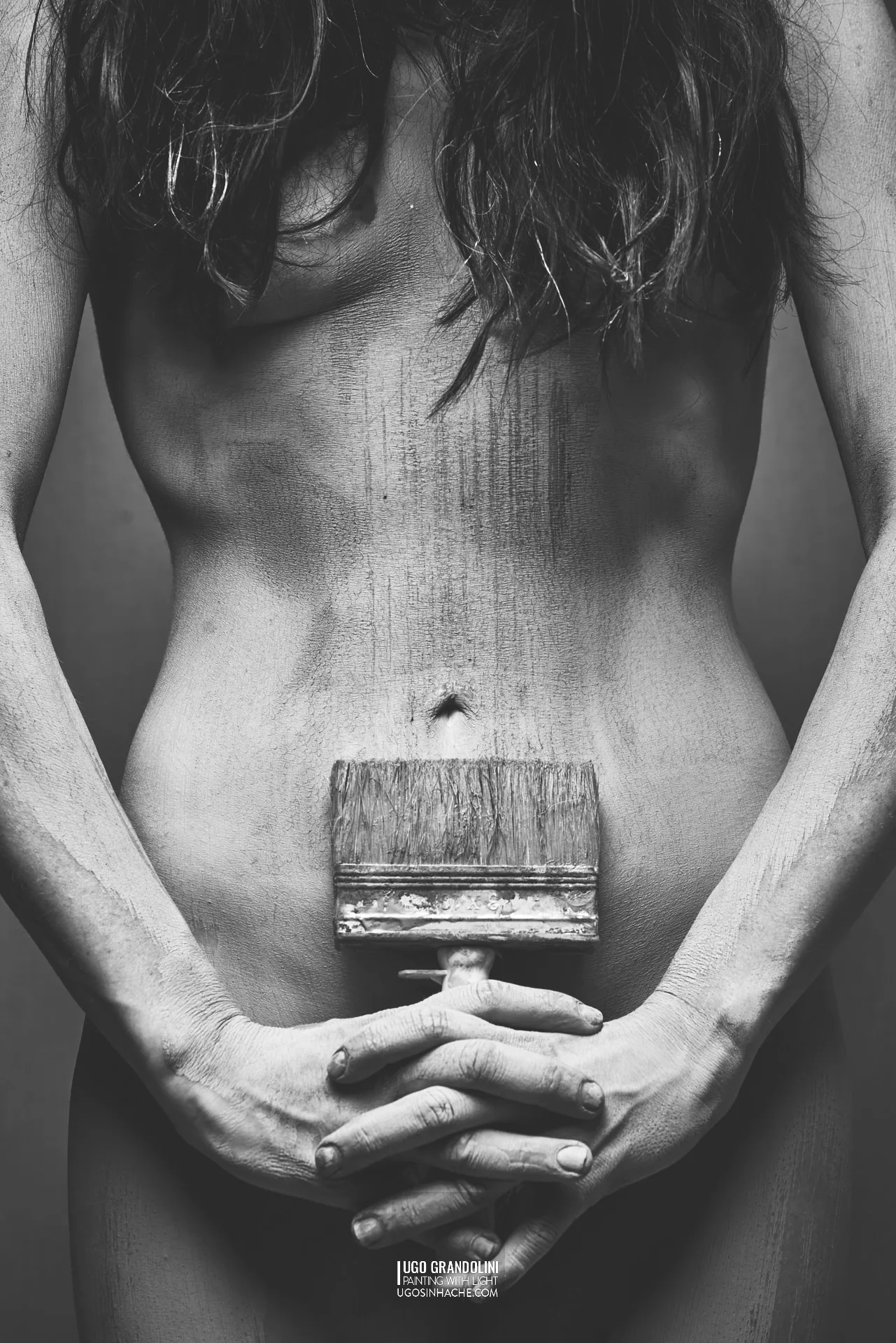 woman nude painting herself body